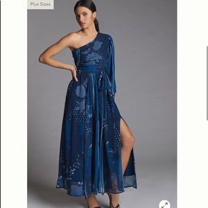 NWT Anthropologie One-Shoulder Maxi Dress S